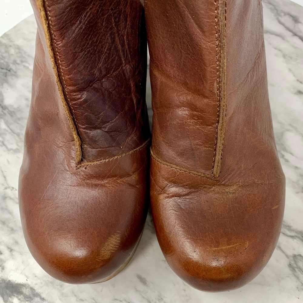 Free People Amber Orchard Wood Platform Clogs 8/38 Boho Retro Indie Sleeze Euro - Picture 10 of 16